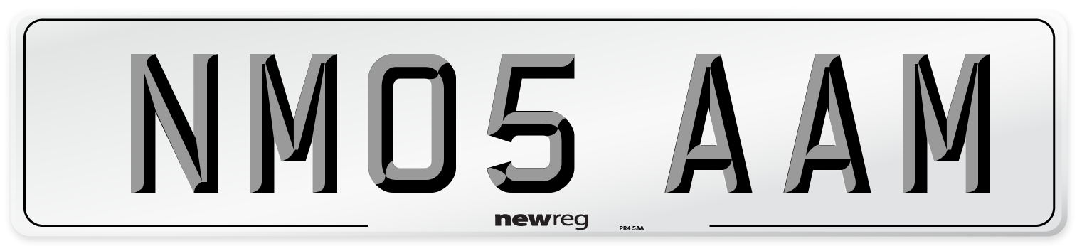 NM05 AAM Number Plate from New Reg